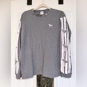 PINK Gray Long Sleeve Shirt